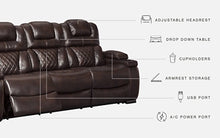 Load image into Gallery viewer, Warnerton PWR REC Sofa with ADJ Headrest
