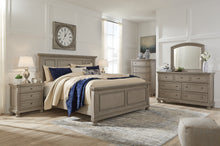 Load image into Gallery viewer, Lettner California King Panel Bed with Mirrored Dresser
