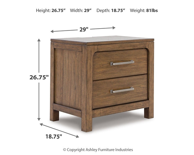 Cabalynn King Panel Bed with Storage with Mirrored Dresser, Chest and Nightstand