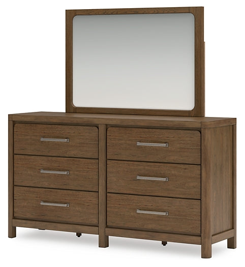 Cabalynn Queen Upholstered Bed with Mirrored Dresser, Chest and Nightstand