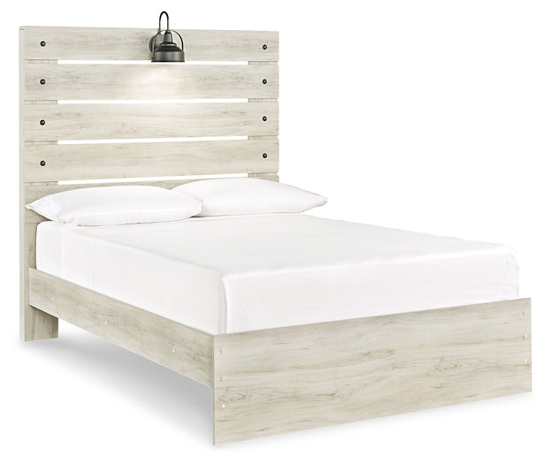 Cambeck Full Panel Bed with Mirrored Dresser and Nightstand