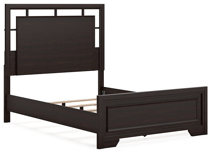 Covetown Full Panel Bed with Mirrored Dresser and Nightstand