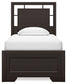 Covetown Twin Panel Bed with Mirrored Dresser and Nightstand