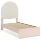 Wistenpine Twin Upholstered Panel Bed with Mirrored Dresser