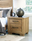 Galliden Queen Panel Bed with Mirrored Dresser and Nightstand