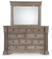 Blairhurst King Panel Bed with Mirrored Dresser, Chest and 2 Nightstands