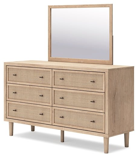 Cielden Full Panel Bed with Mirrored Dresser and Nightstand