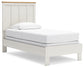 Linnocreek Twin Panel Bed with Mirrored Dresser, Chest and Nightstand