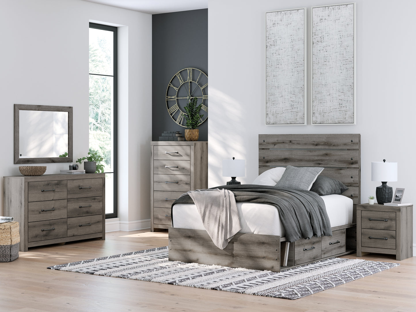 Graystorm  Panel Bed With Storage