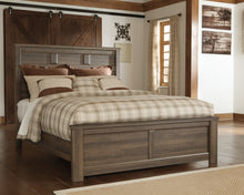 Load image into Gallery viewer, Juararo Queen Panel Bed with Mirrored Dresser and Chest
