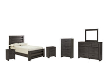 Load image into Gallery viewer, Brinxton Full Panel Bed with Mirrored Dresser, Chest and 2 Nightstands
