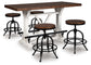 Valebeck Counter Height Dining Table and 4 Barstools