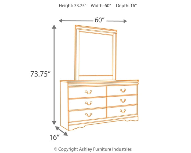 Huey Vineyard Full Sleigh Headboard with Mirrored Dresser, Chest and 2 Nightstands