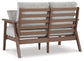 Emmeline Outdoor Loveseat with Coffee Table