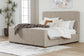 Dakmore King Upholstered Bed with Mirrored Dresser and 2 Nightstands