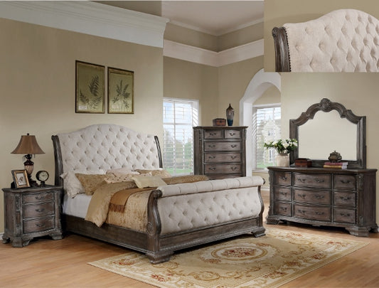 SHEFFIELD GREY SLEIGH BEDROOM