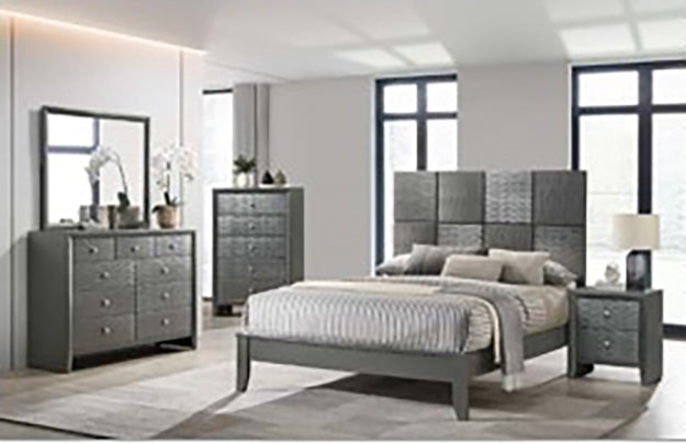 DENKER GUNMETAL BEDROOM GROUP