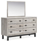 Vessalli King Panel Bed with Mirrored Dresser and 2 Nightstands