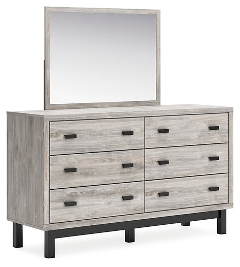 Vessalli King Panel Bed with Mirrored Dresser, Chest and Nightstand